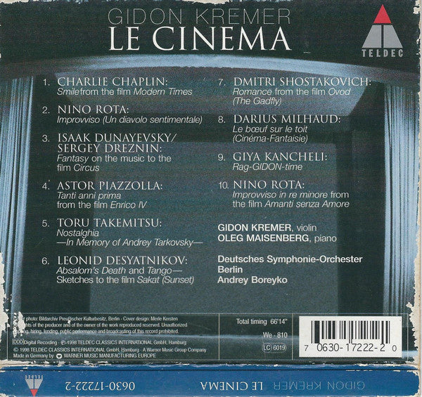 Gidon Kremer : Le Cinema (CD, Album)