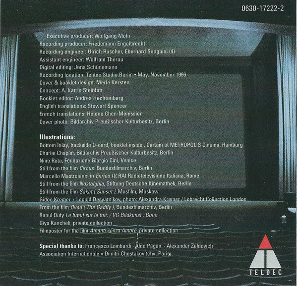 Gidon Kremer : Le Cinema (CD, Album)