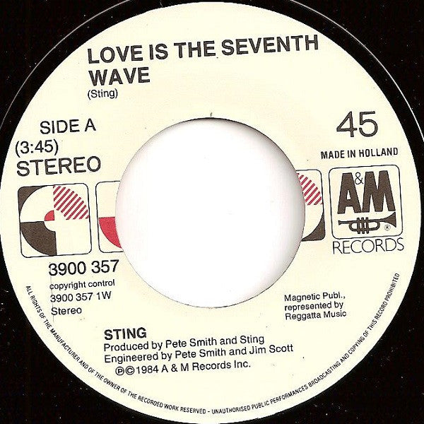 Sting : Love Is The Seventh Wave (New Mix) (7", Single)