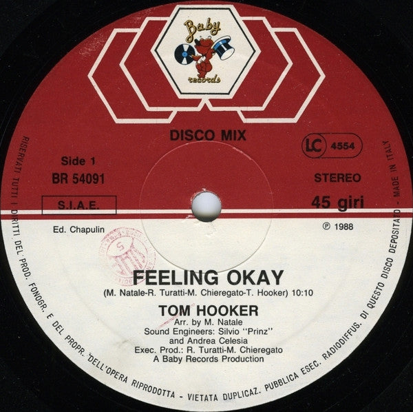 Tom Hooker : Feeling Okay (12", Maxi)