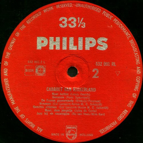 Various : Cabaret Van Kikkerland (LP, Comp, Mono)