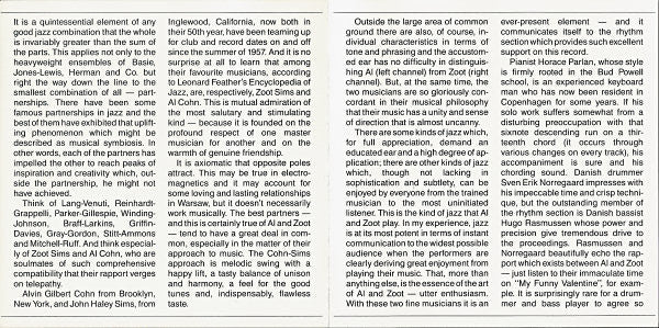 Al Cohn & Zoot Sims : Motoring Along (CD, Album, RE)