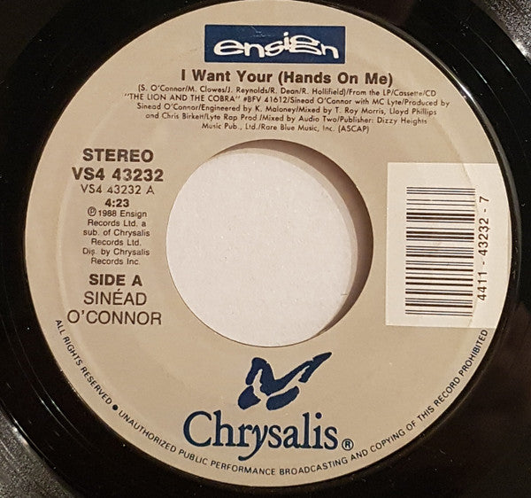 Sinéad O'Connor With MC Lyte : I Want Your (Hands On Me) (7")