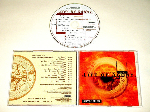 Life Of Agony : Soul Searching Sun (CD, Advance, Album, Promo)