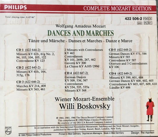 Wolfgang Amadeus Mozart - Wiener Mozart Ensemble, Willi Boskovsky : Dances • Marches (Box, Sli + 6xCD, Comp)