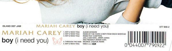 Mariah Carey : Boy (I Need You) (CD, Single, Enh)