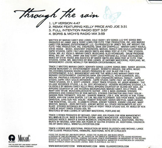 Mariah Carey : Through The Rain (CD, Single, Ltd)