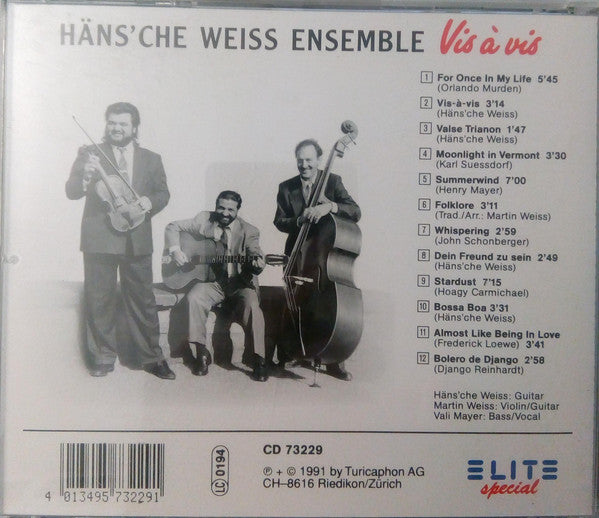 Häns'che Weiss Ensemble : Vis À Vis (CD, Album)