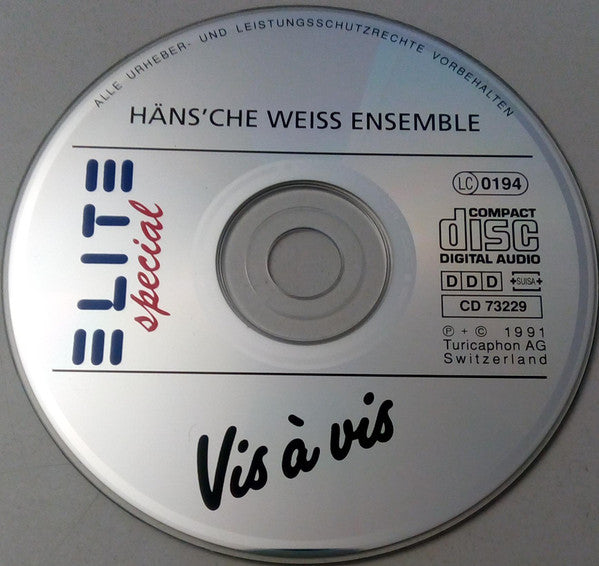 Häns'che Weiss Ensemble : Vis À Vis (CD, Album)