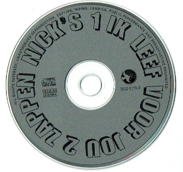 Nick's : Ik Leef Voor Jou / Zappen (CD, Single)
