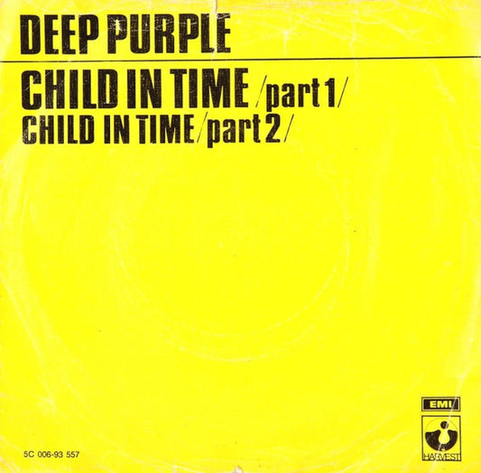 Deep Purple : Child In Time (7", Single, Yel)