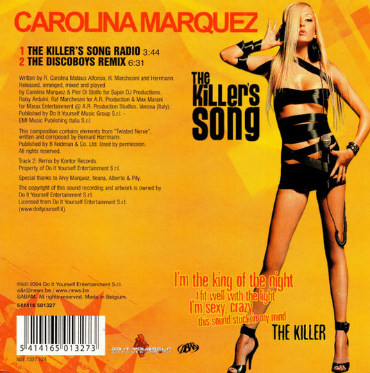 Carolina Marquez : The Killer's Song (CD, Single)