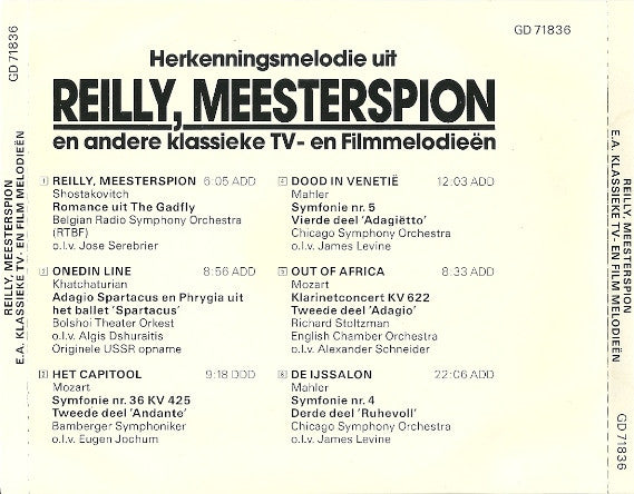 Various : Herkenningsmelodie Uit Reilly, Meesterspion En Andere Klassieke TV - En Filmmelodieën (CD, Album, Comp)