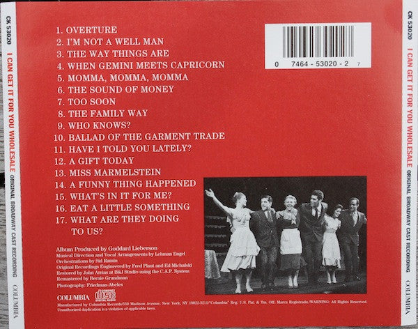 Harold Rome, Cast Of "I Can Get It For You Wholesale" : I Can Get It For You Wholesale (CD, Album, RE, RM)