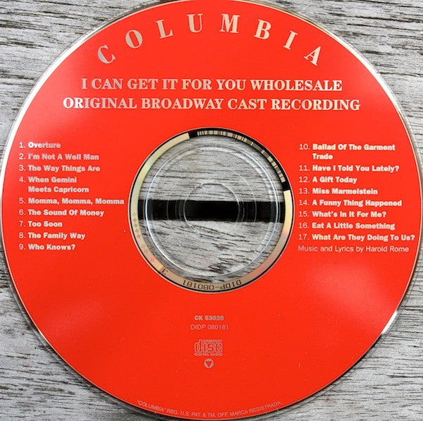Harold Rome, Cast Of "I Can Get It For You Wholesale" : I Can Get It For You Wholesale (CD, Album, RE, RM)