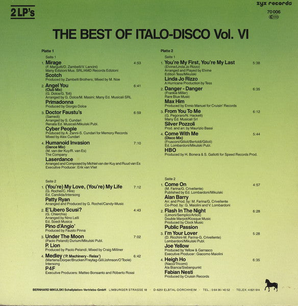 Various : The Best Of Italo-Disco Vol. 6 (2xLP, Comp)