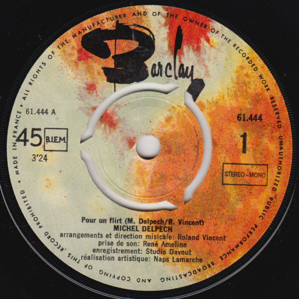 Michel Delpech : Pour Un Flirt (7", Single)