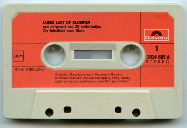 Orchester James Last : James Last Op Klompen (Een Potpourri Van 28 Volksliedjes) (Cass, Album)