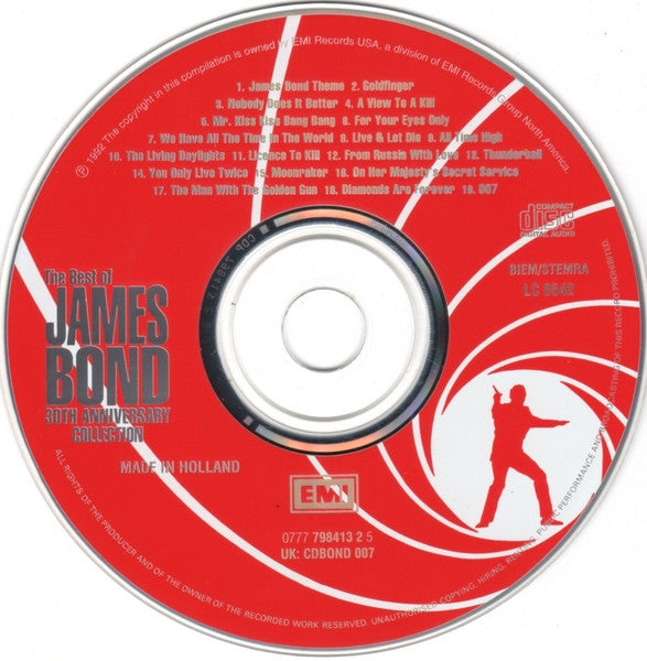Various : The Best Of James Bond (30th Anniversary Collection) (CD, Comp, Mono, RP)