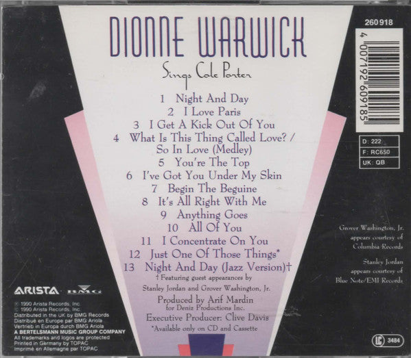 Dionne Warwick : Sings Cole Porter (CD, Album)