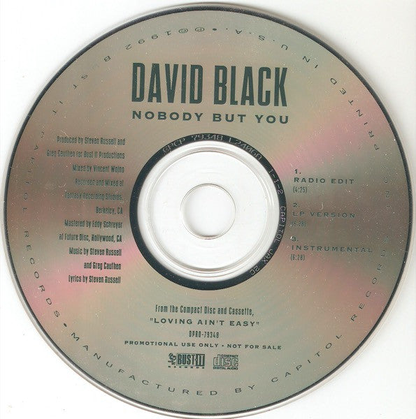 David Black (4) : Nobody But You (CD, Single, Promo)