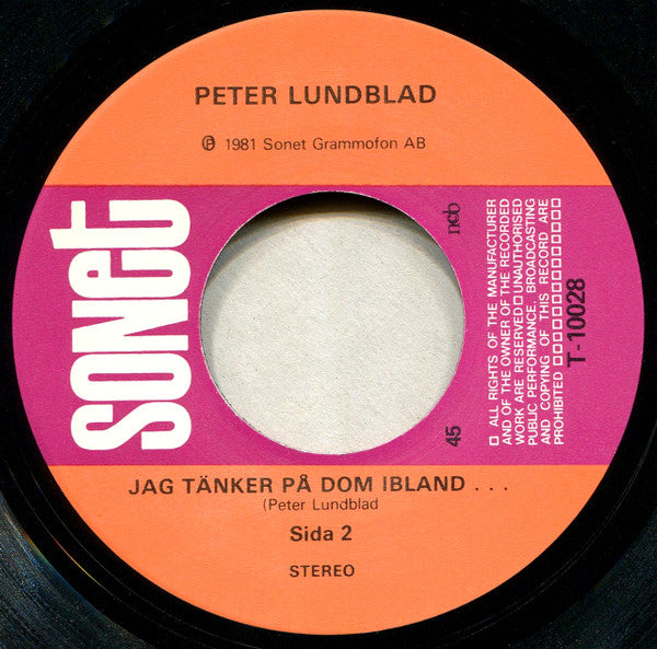 Peter Lundblad : Ge Apan I Dej En Chans / Jag Tänker På Dom Ibland... (7")