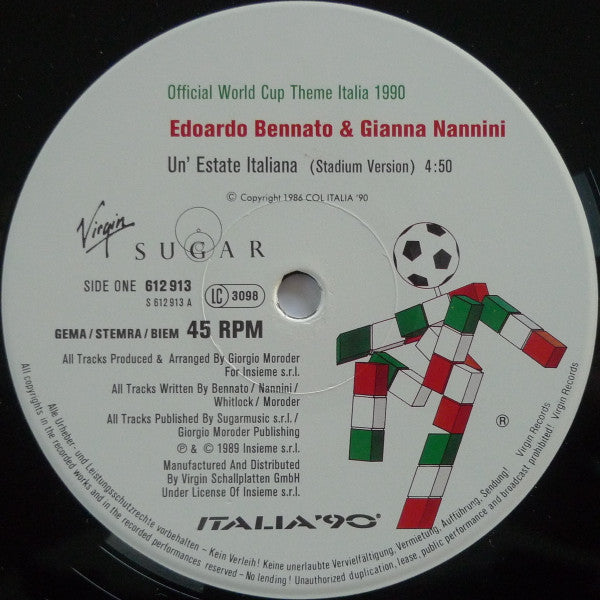 Edoardo Bennato ▪ Gianna Nannini : Un' Estate Italiana (12", Single)