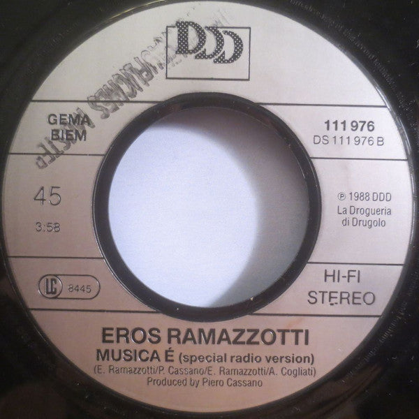 Eros Ramazzotti : Musica È (7", Single, Promo)