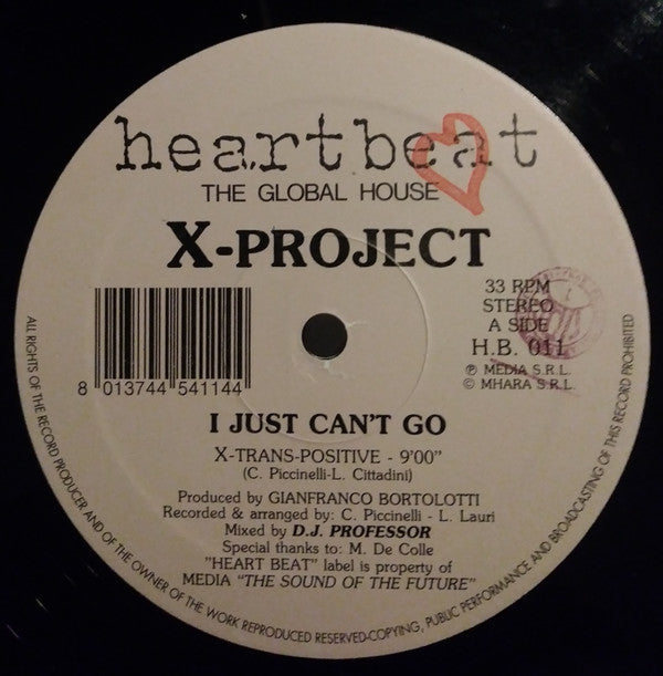 X-Project : I Just Can't Go (12")