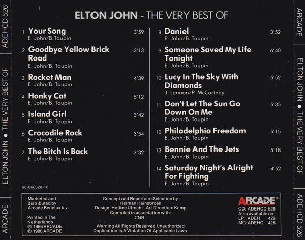 Elton John : The Very Best Of Elton John (CD, Comp)
