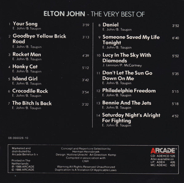 Elton John : The Very Best Of Elton John (CD, Comp)