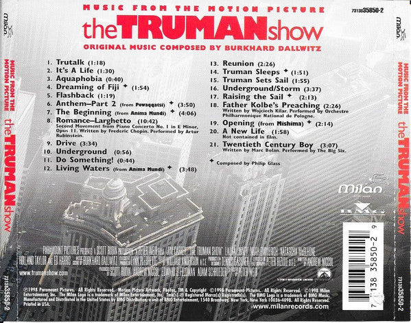 Various : The Truman Show (Music From The Motion Picture) (CD, Album)