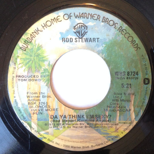 Rod Stewart : Da Ya Think I'm Sexy? (7", Single, Styrene, Pit)