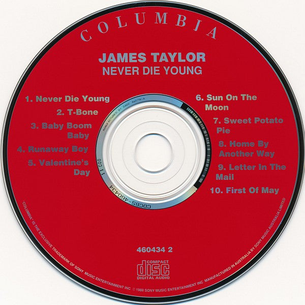 James Taylor (2) : Never Die Young (CD, Album, RE)