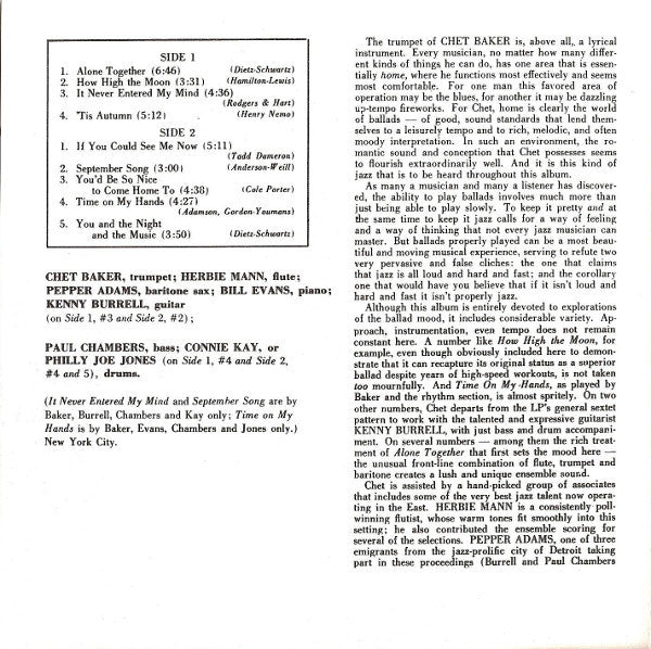 Chet Baker : Chet (CD, Album, RE, RM)