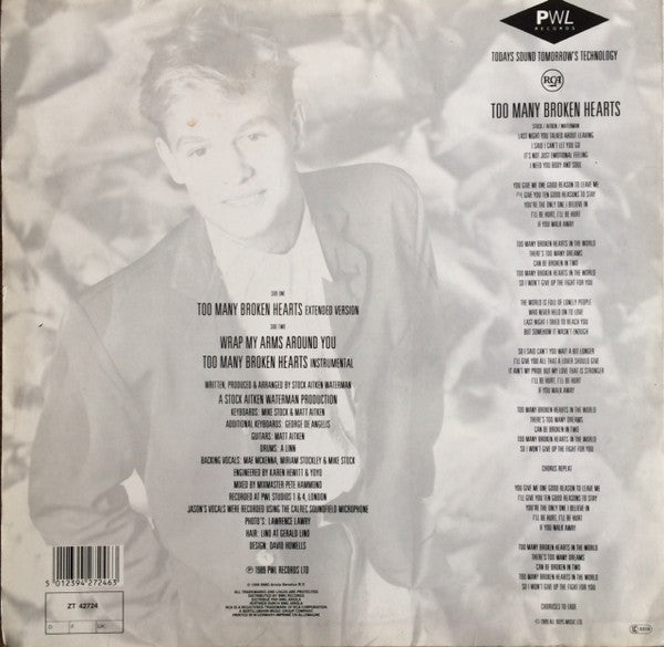 Jason Donovan : Too Many Broken Hearts (12")
