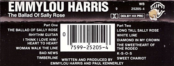 Emmylou Harris : The Ballad Of Sally Rose (Cass, Album, Dol)