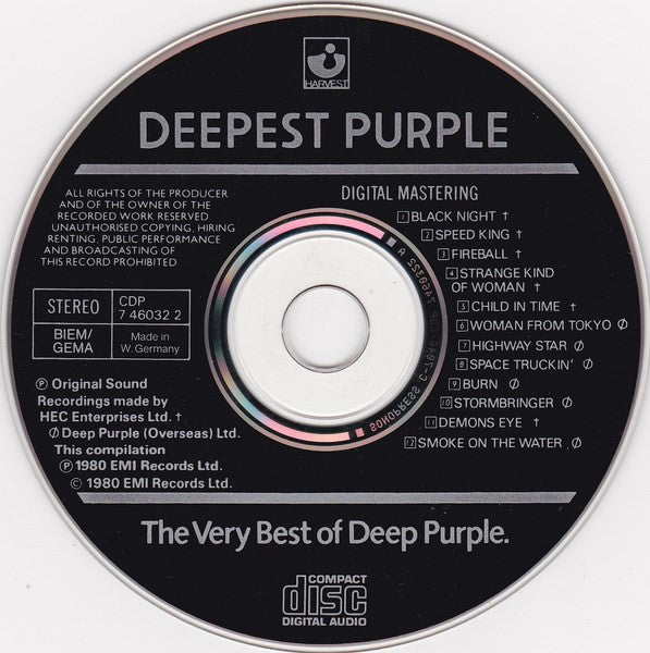 Deep Purple : Deepest Purple: The Very Best Of Deep Purple (CD, Comp, RE)