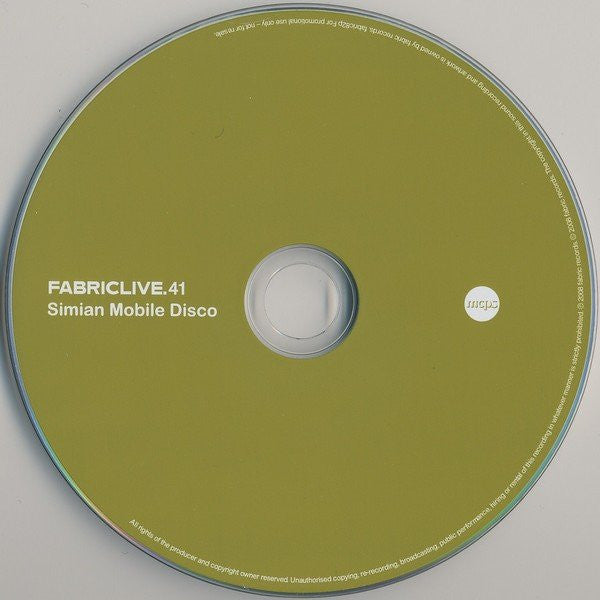 Simian Mobile Disco : FabricLive.41 (CD, Mixed, Promo, Car)