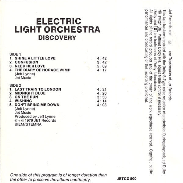 Electric Light Orchestra : Discovery (Cass, Album)