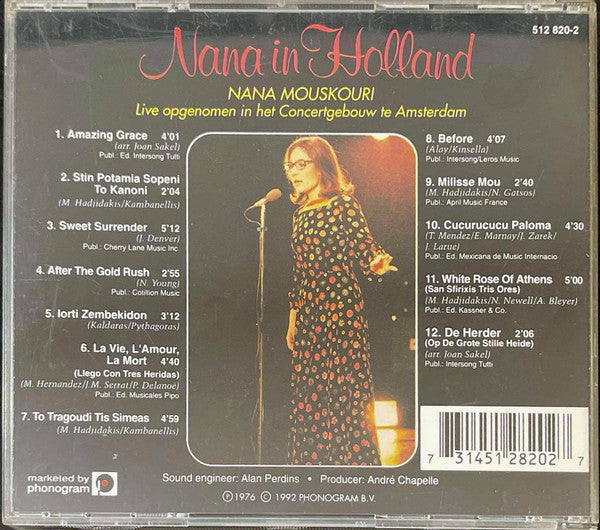 Nana Mouskouri : Nana In Holland (CD, Album, RE)