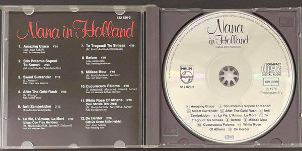 Nana Mouskouri : Nana In Holland (CD, Album, RE)