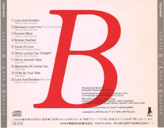 Stevie B : Love & Emotion (CD, Album)