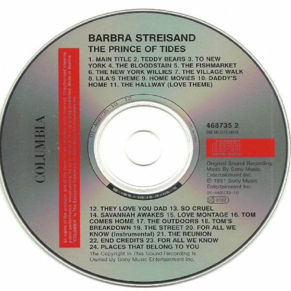James Newton Howard, Barbra Streisand : The Prince Of Tides - Original Motion Picture Soundtrack (CD, Album)