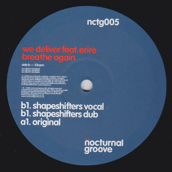 We Deliver Feat. Erire : Breathe Again (12")