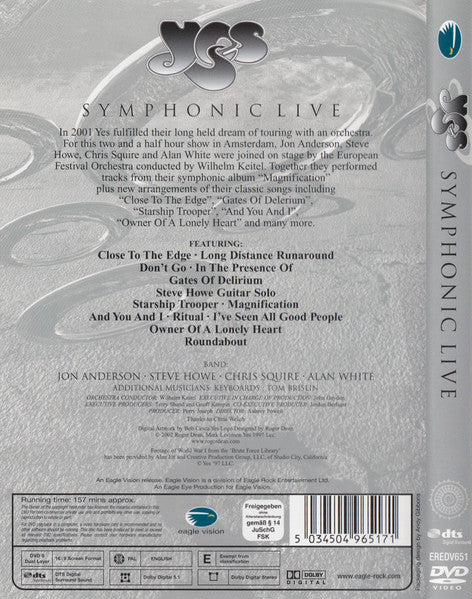 Yes : Symphonic Live (DVD-V, Multichannel, PAL, Reg)
