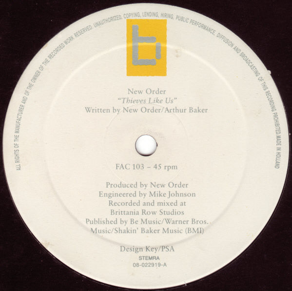 New Order : Thieves Like Us (12")