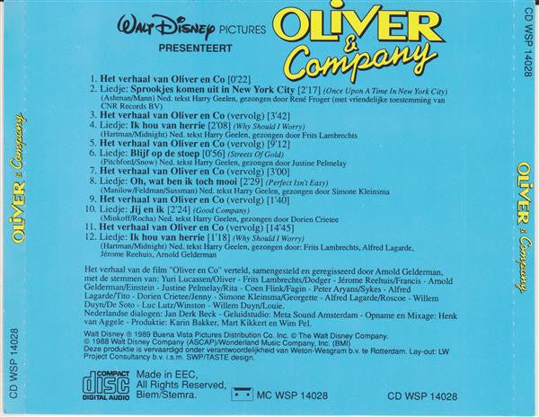 Various : Walt Disney Pictures Presenteert: Oliver & Company (CD, Album)