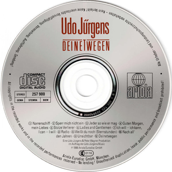 Udo Jürgens : Deinetwegen (CD, Album)