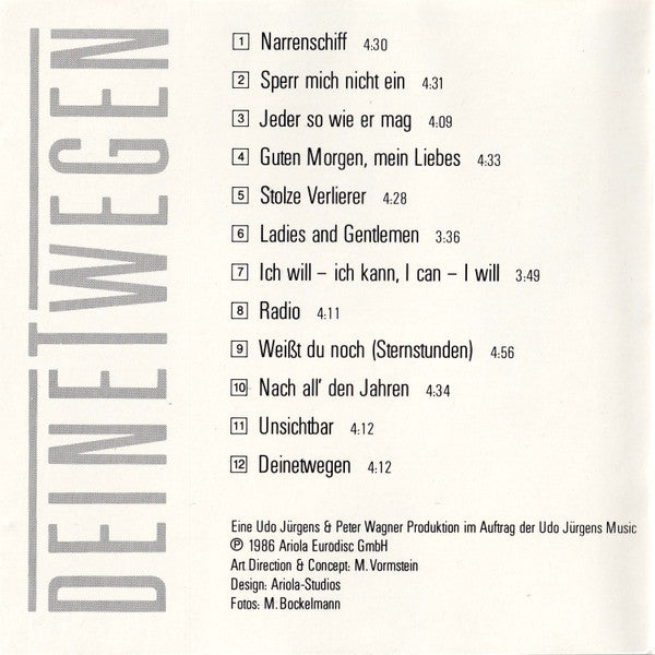 Udo Jürgens : Deinetwegen (CD, Album)